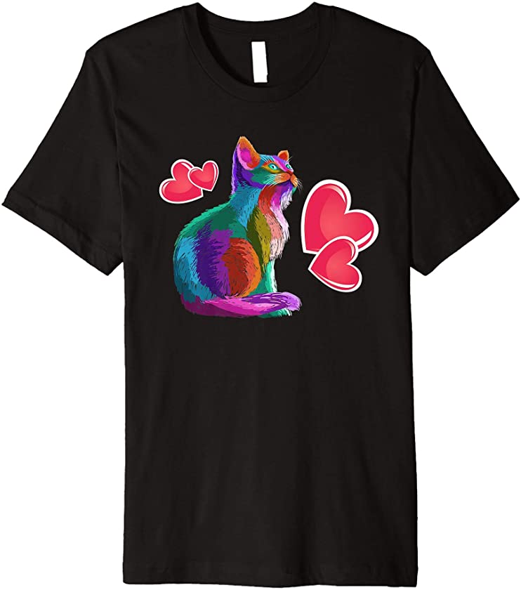 Cute Cat Gift kitten lover Colorful Kitten Adoption Premium T-Shirt