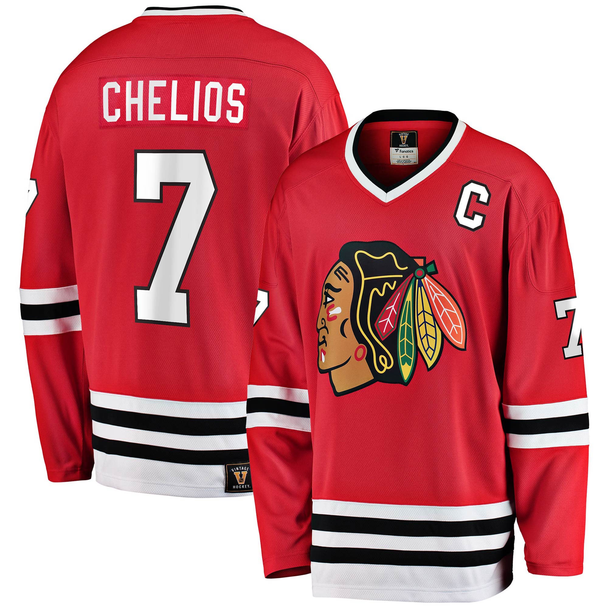 Men's Chicago Blackhawks Chris Chelios Red Premier Breakaway Retired Player Jersey