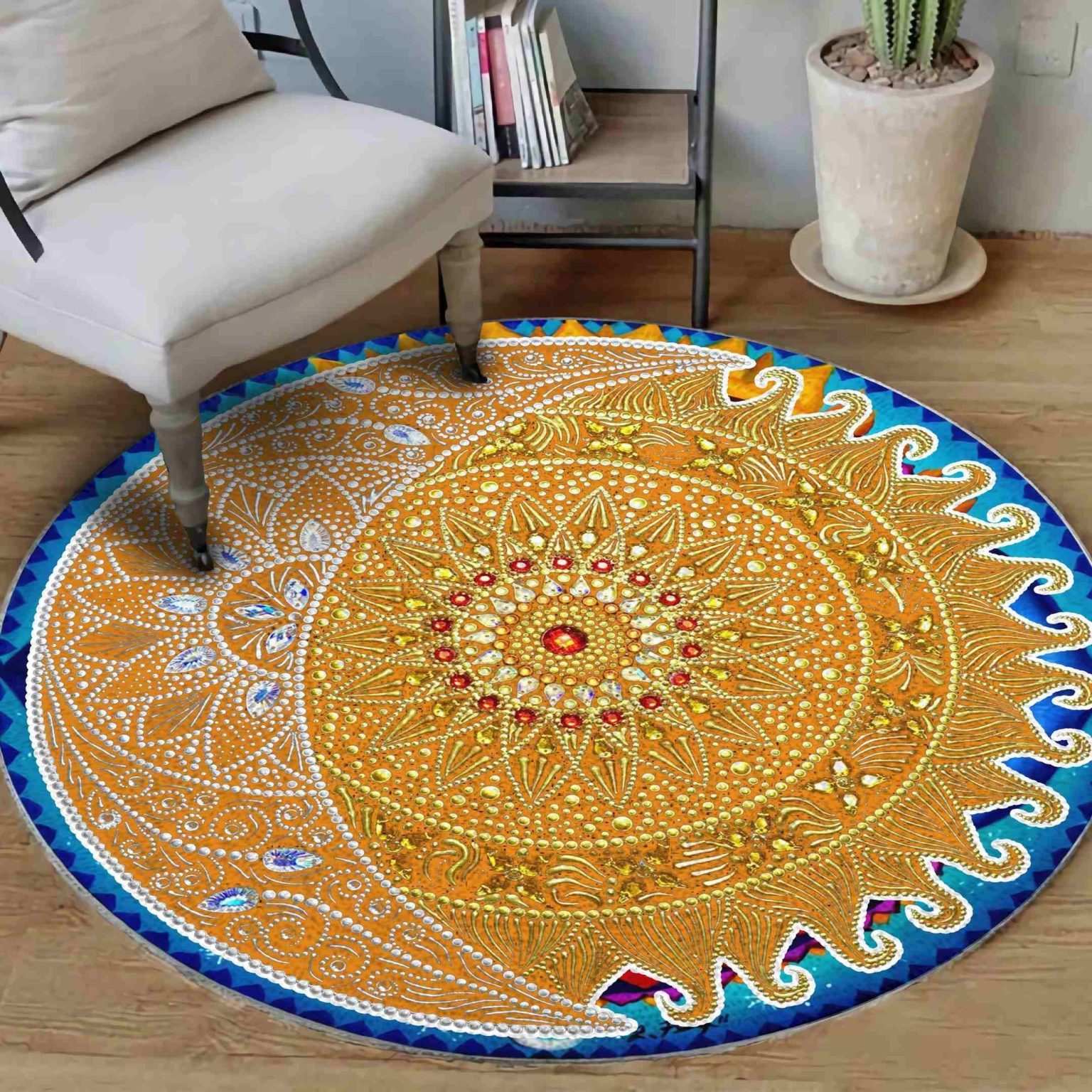 Meditation Room Sun Round Rug