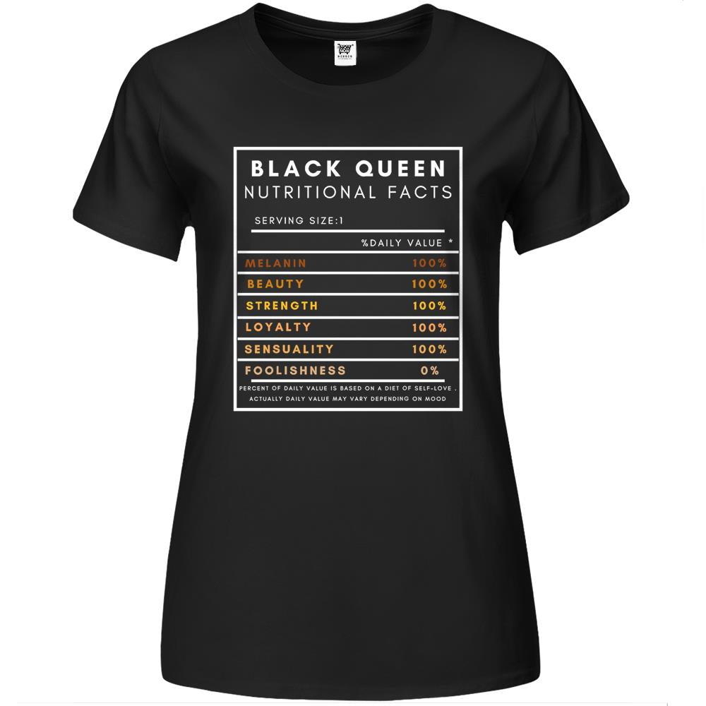 Nutritional Facts Shirt, Nutritional Facts Premium Womens T Shirts, Black Queen Nutrition Facts, Black Queen Nutritional Facts Shirt For Women Gift Premium Womens T Shirts