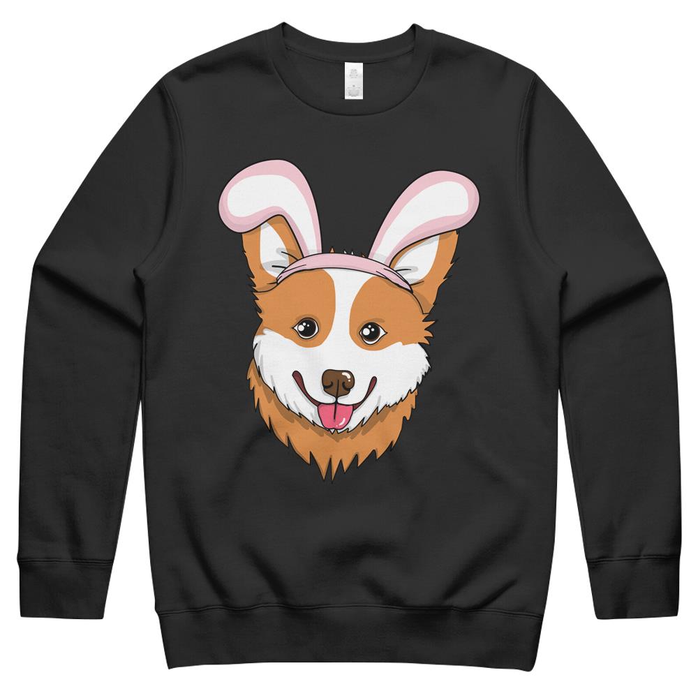 Cute Easter Corgi Dog Bunny Ears Rabbit Crewneck Sweatshirt