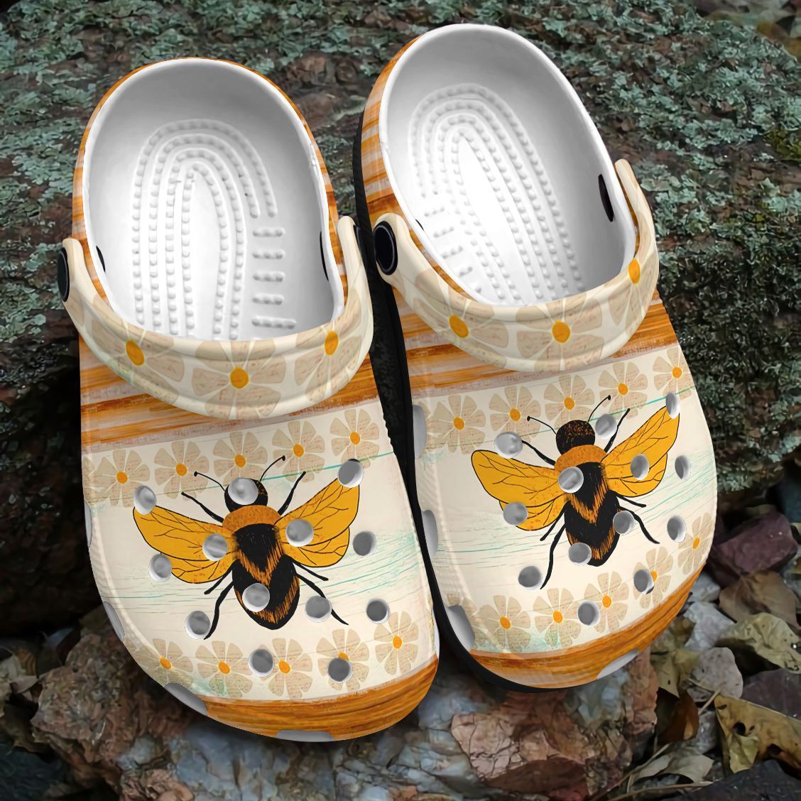 Bee Personalize Clog, Custom Name, Text, Fashion Style For Women, Men, Kid, Print 3D Bee Lover