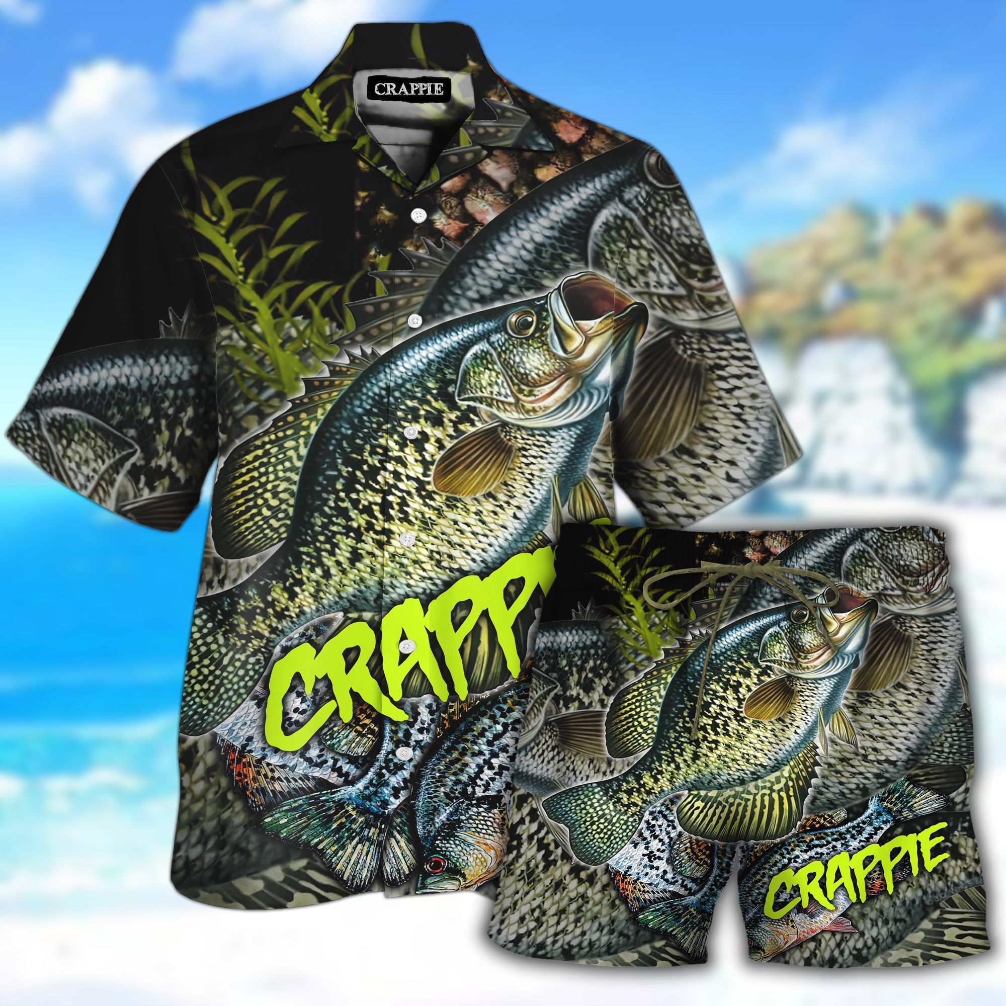 Crappie Fishing On Skin All Over Printed Hawaii Shirt And Short Ha70813