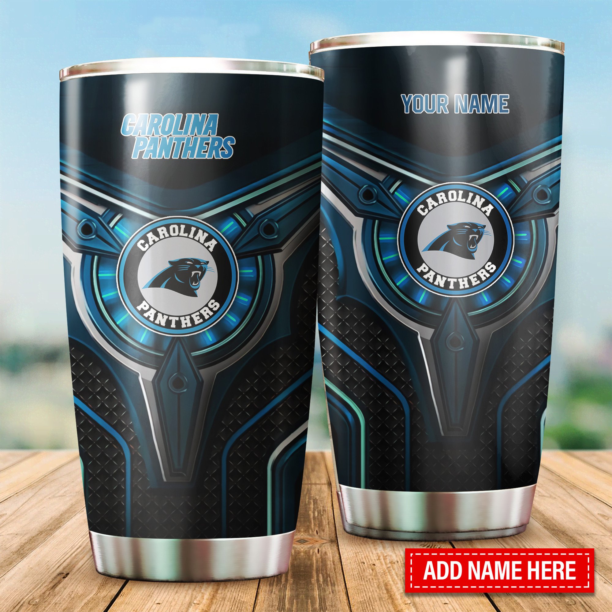 Carolina Panthers Custom Name Tumbler Bg185