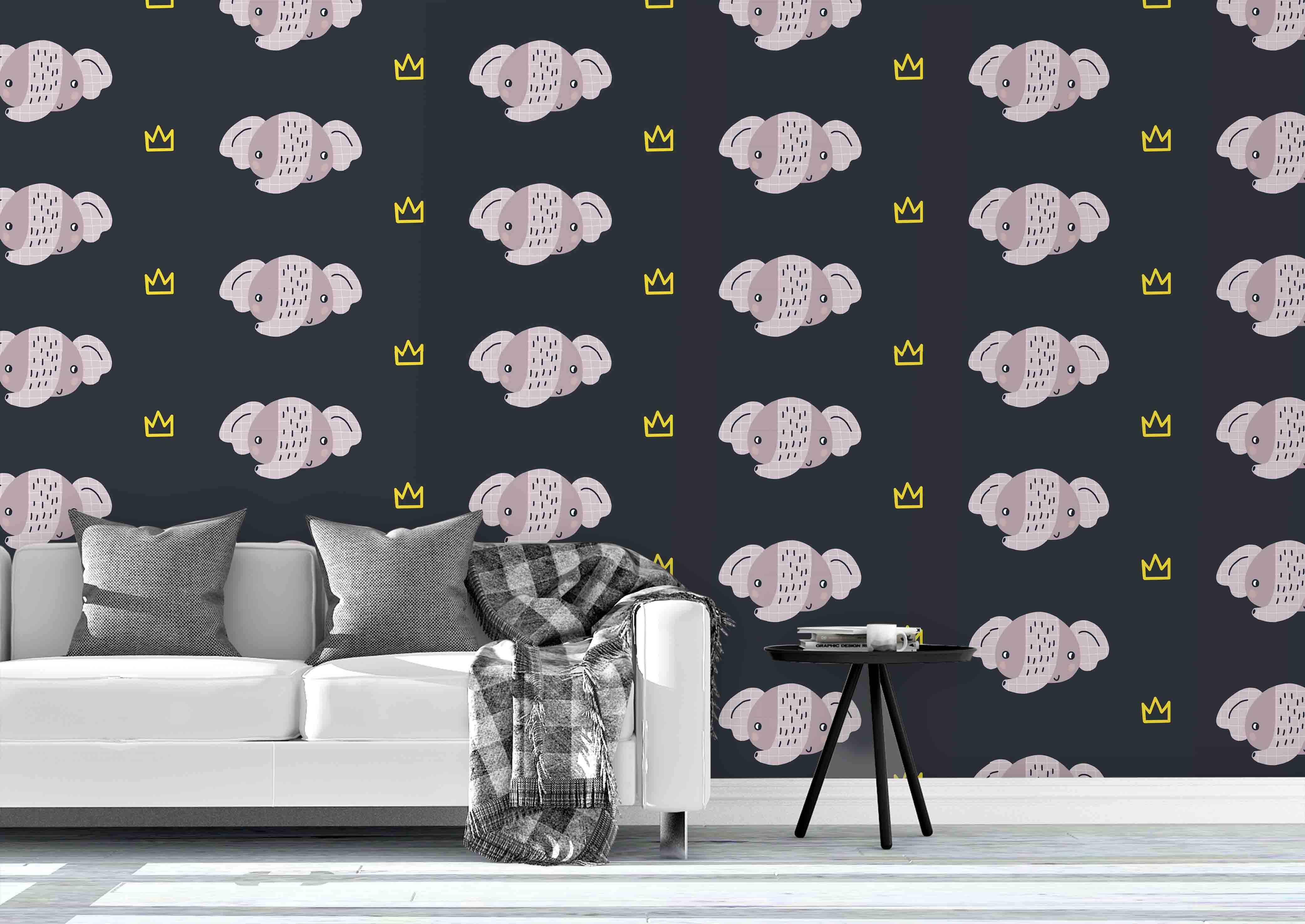 3D Cartoon Little Elephant Pattern Wall Mural Wallpaper 33