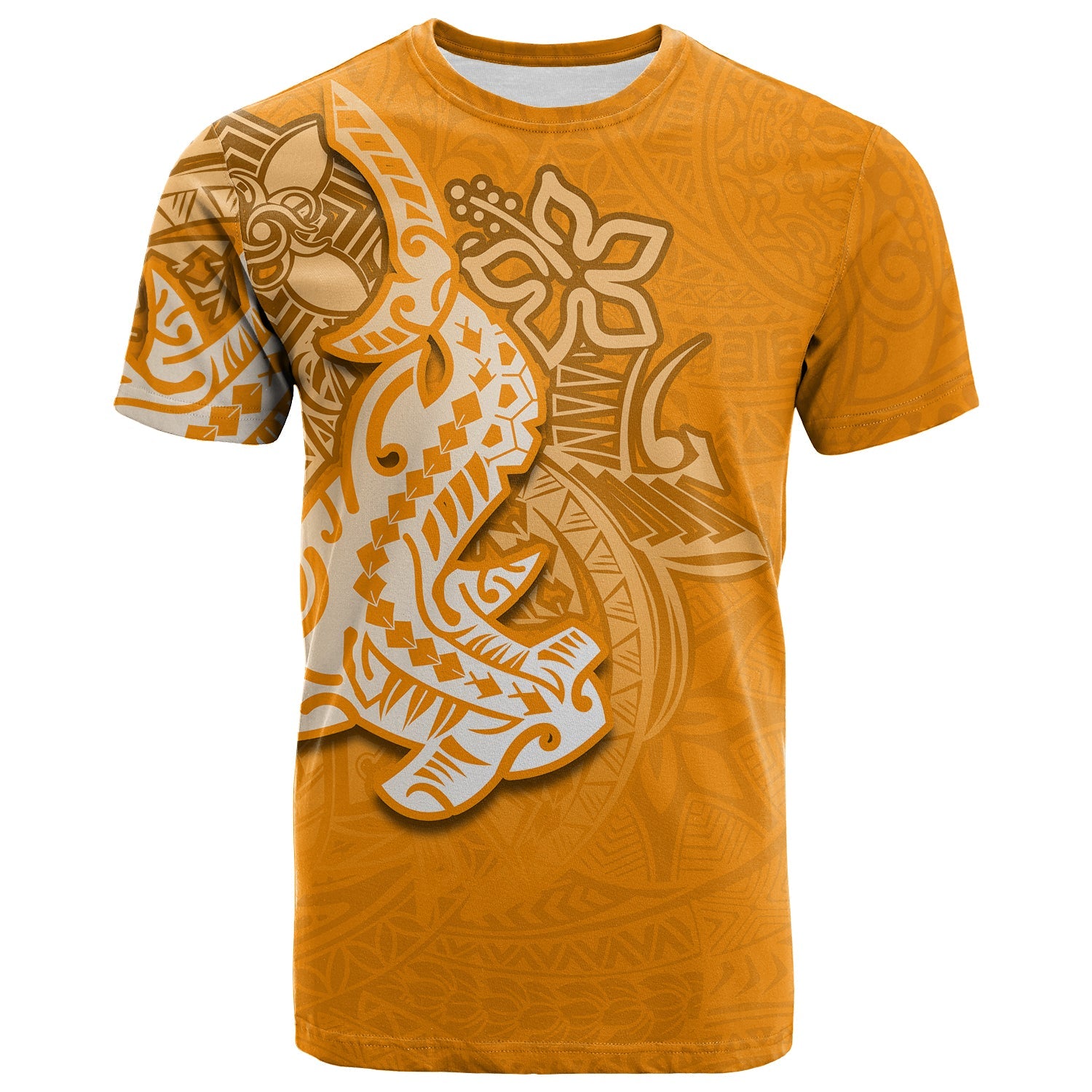 (Custom Personalised) Hammerhead Shark T Shirt Polynesian Orange Style Lt6