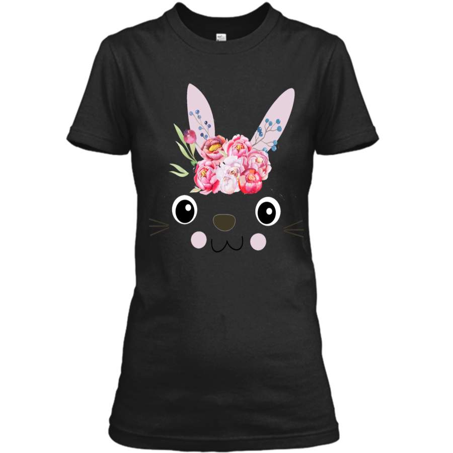 Cute Bunny Easter Day Gift T Shirt Ladies Custom