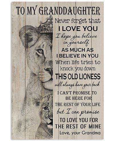 To My Granddaughter Never Forget That I Love You Lion Poster