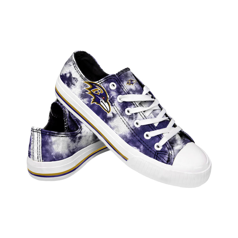 Baltimore Ravens NFL Womens Low Top Tie-Dye Canvas Shoes