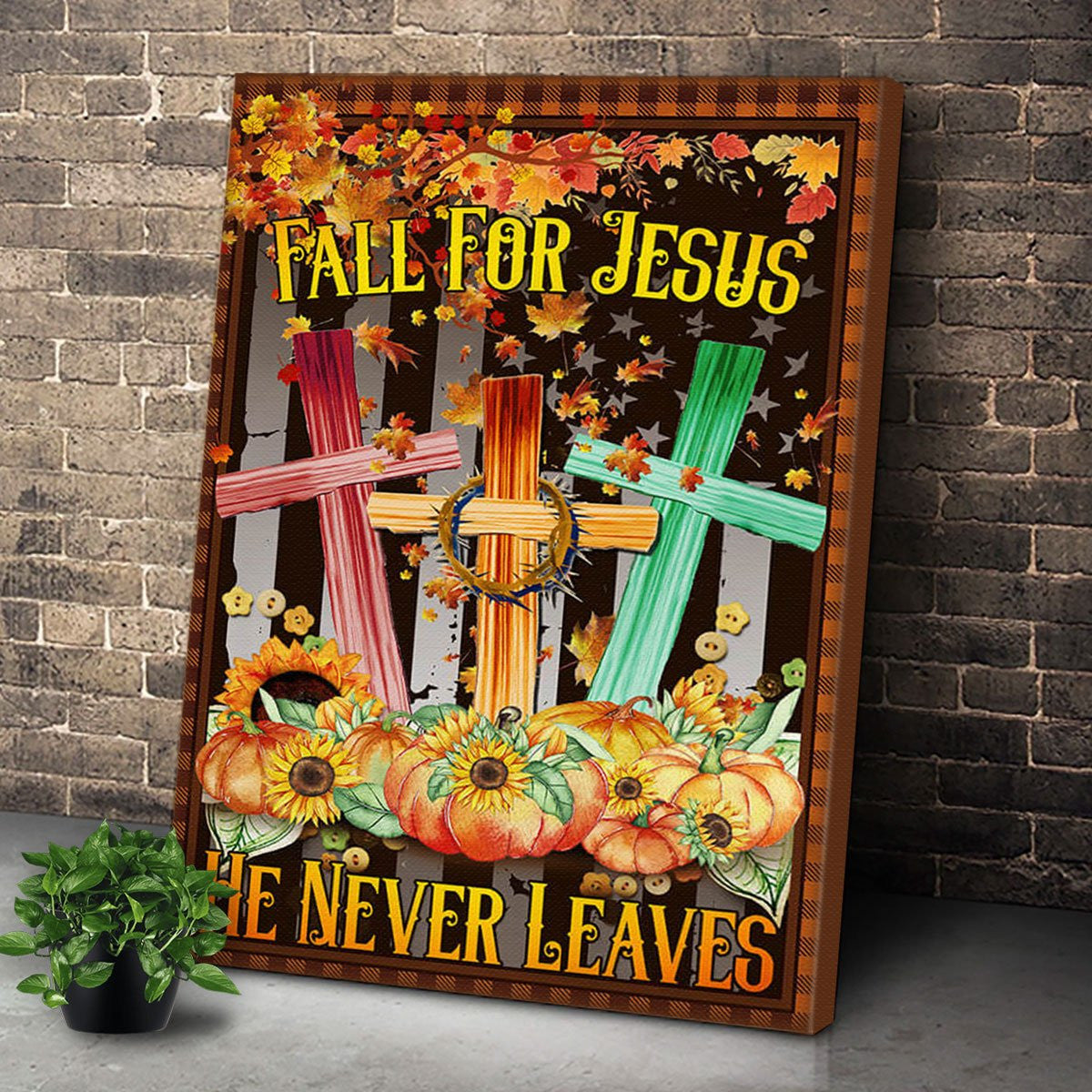 Personalized Fall For Jesus Wall Art For Christmas Gift – Canvas Prints Poster Wall Art