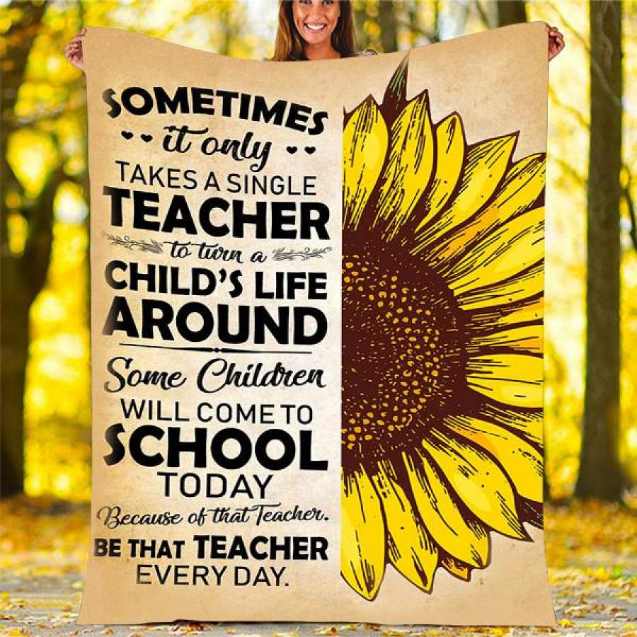 Sunflower Custom Blankets – Perfect Gift For Teacher – Fleece Blanket