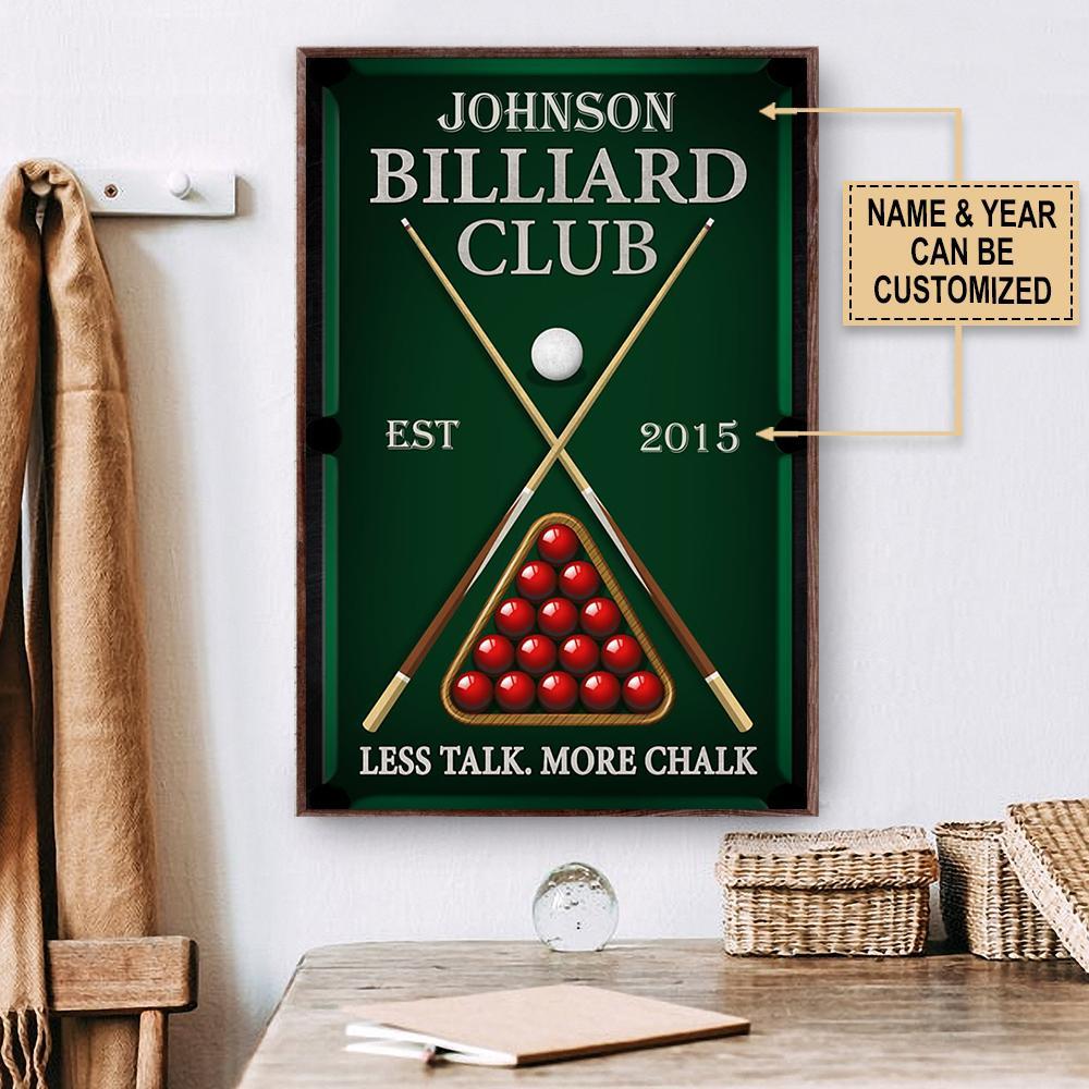 Aeticon Gifts Personalized Billiard Club Snooker Canvas Mom Dad Gift Home Decor