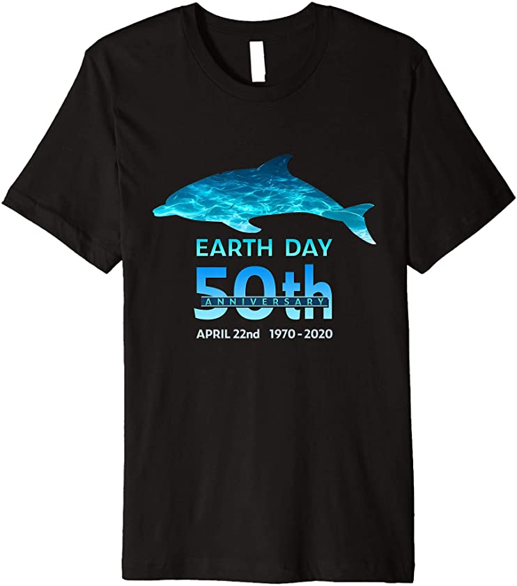 Earth Day 50th Anniversary Dolphin Silhouette Gift Premium T-Shirt