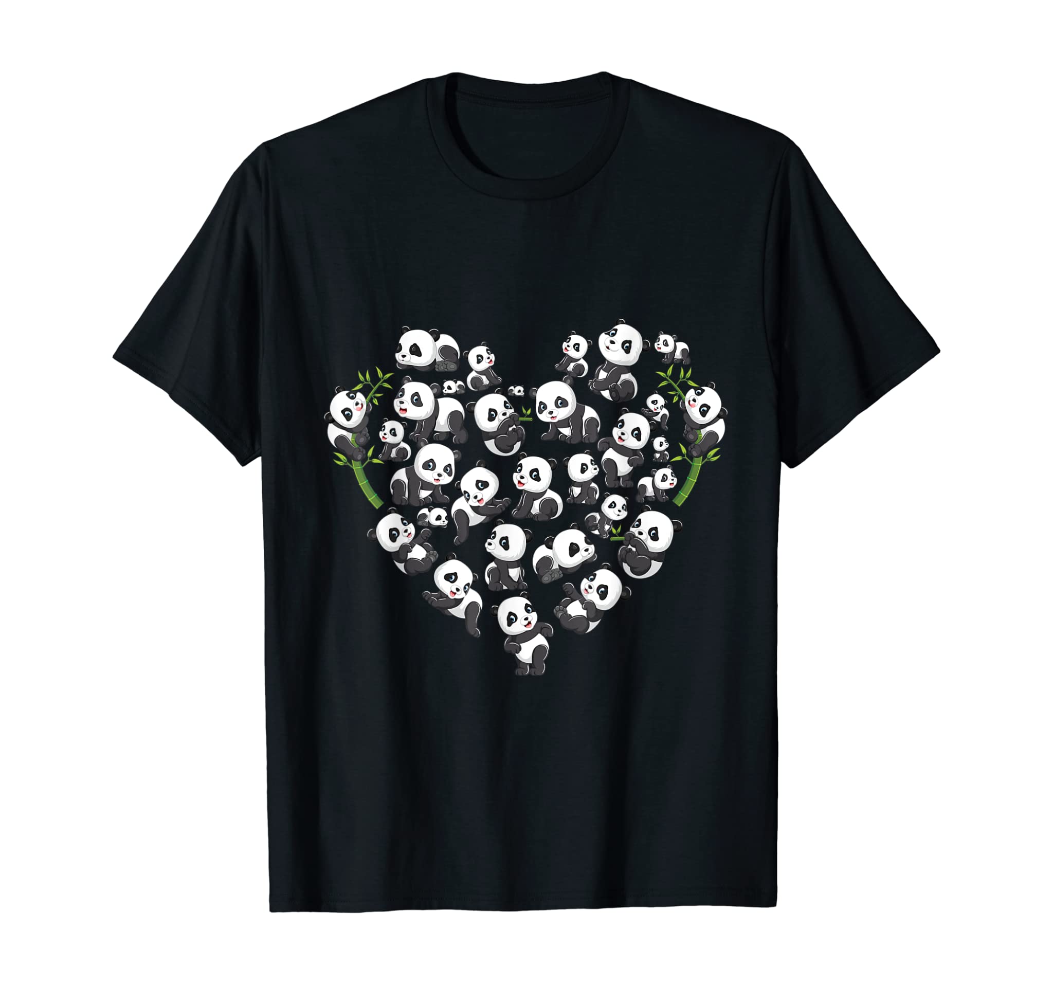 Panda Bear Lover Heart Cute Panda Gifts For Girl Kids Women T-Shirt