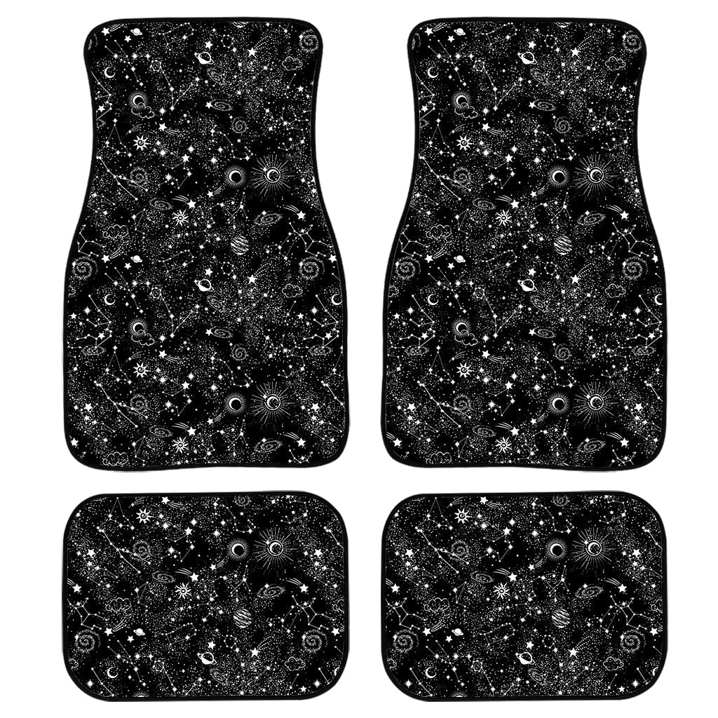 Constellation Galaxy Pattern Print Front And Back Car Floor Mats, Front Car Mat