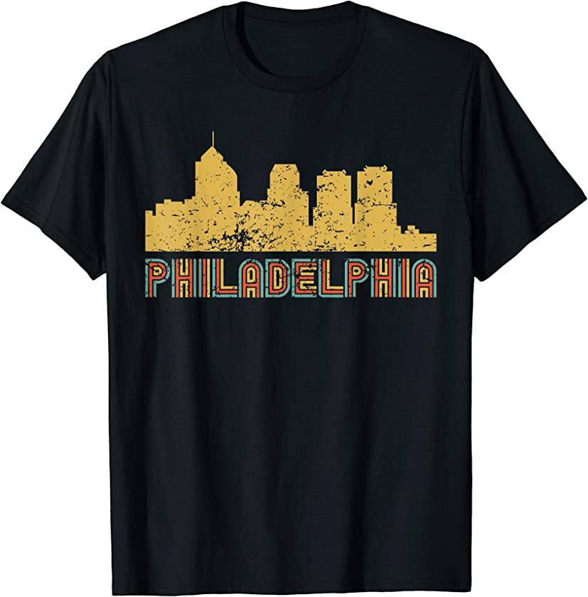 Vintage Retro Philadelphia Pennsylvania Skyline T-Shirt