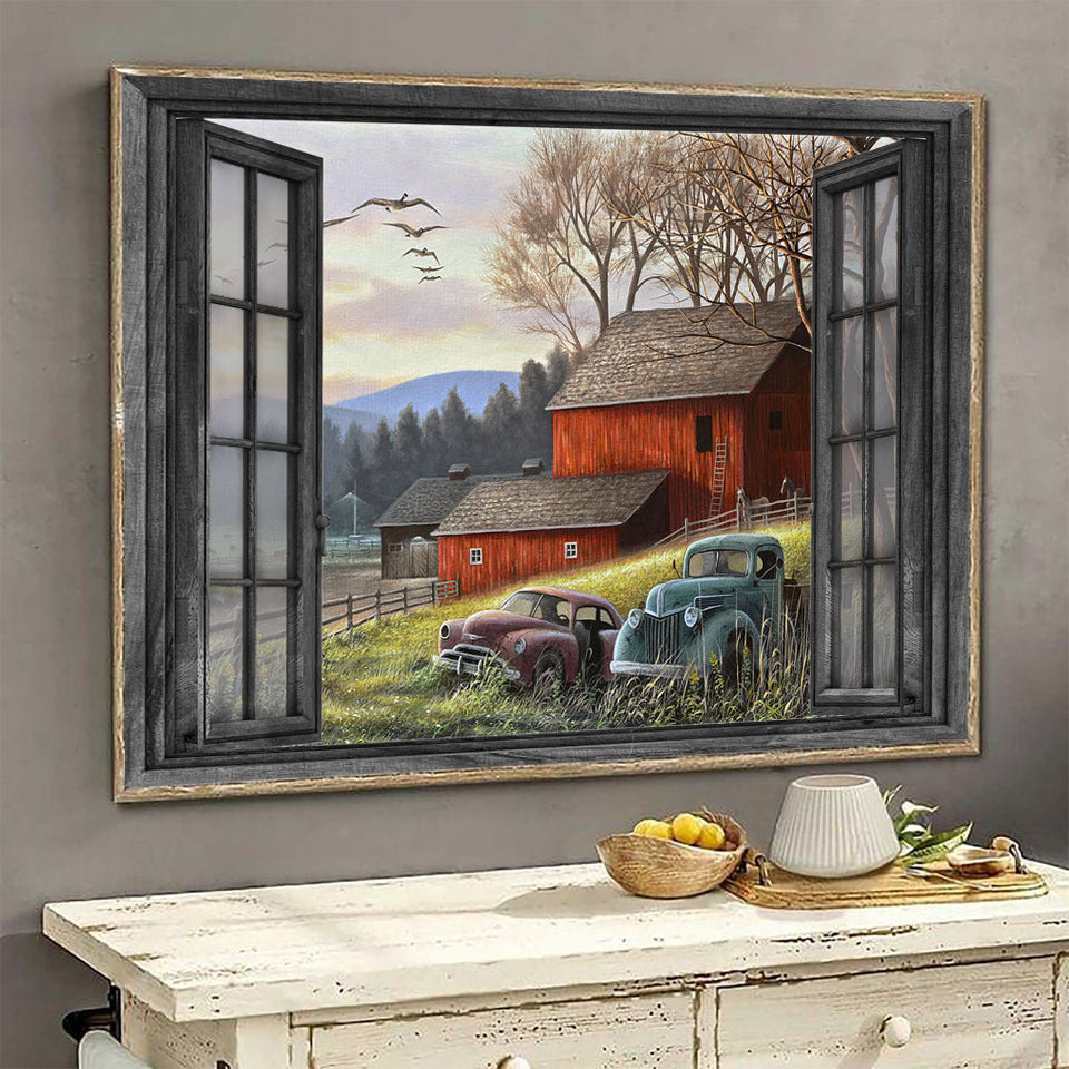 Car 3D Wall Arts Painting Prints Home Decor Peaceful Farm Ha0526-Tnt