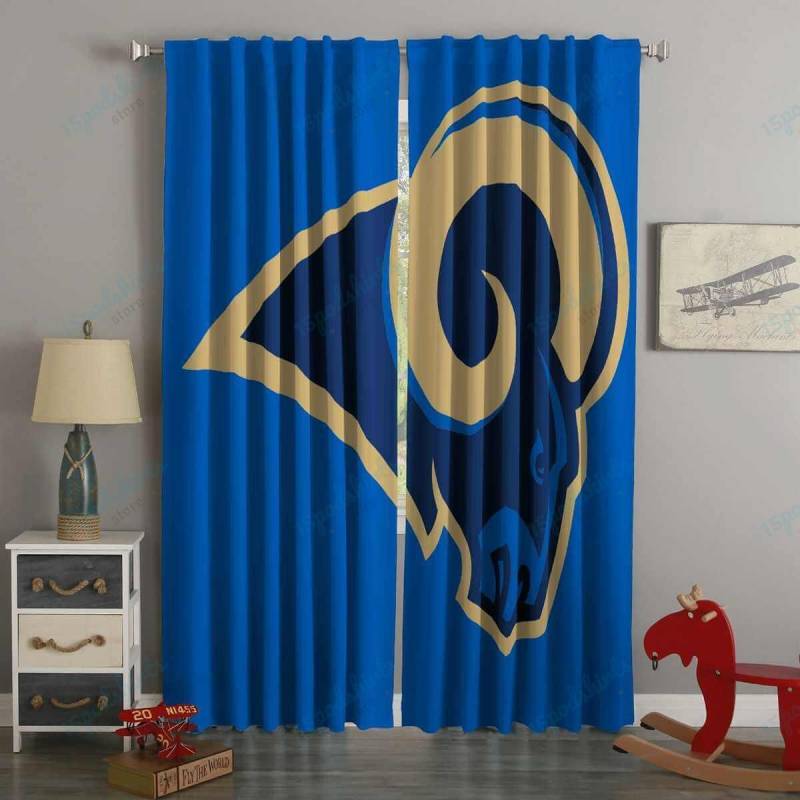 3D Printed Los Angeles Rams Style Custom Living Room Curtains