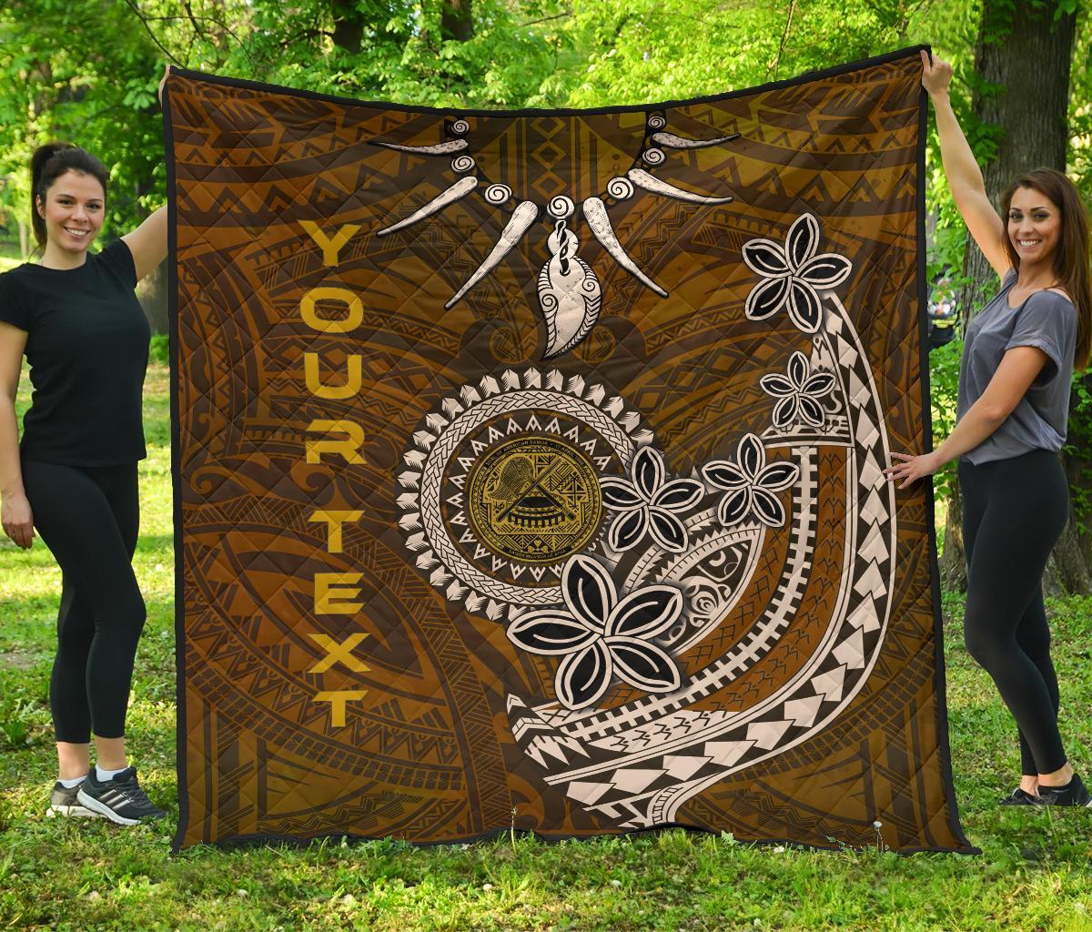 American Samoa Custom Personalised Premium Quilt – Polynesian Boar Tusk – BN39