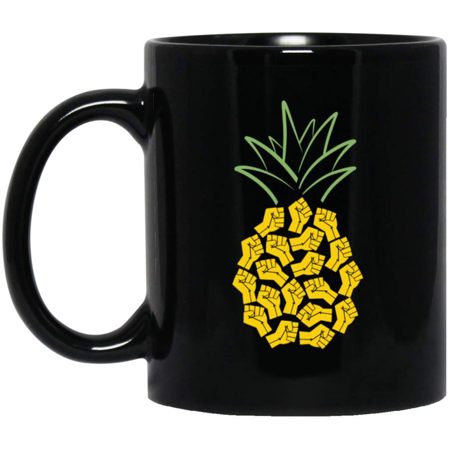 African American Coffee Mug Pineapple Strong Hand 11oz – 15oz Black Mug