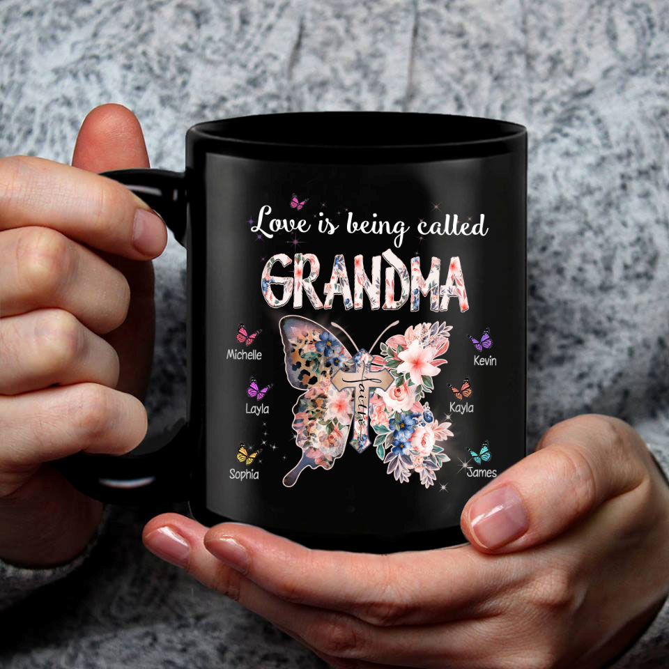 Personalized Love Being Called Grandma Butterfly Mug