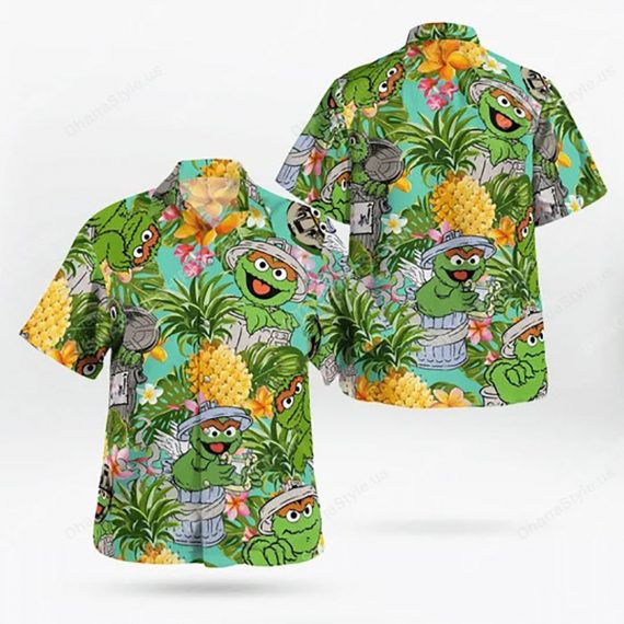 The Muppet Show Oscar Grouch Hawaiian Shirt Aloha Beach Holiday Ha60242