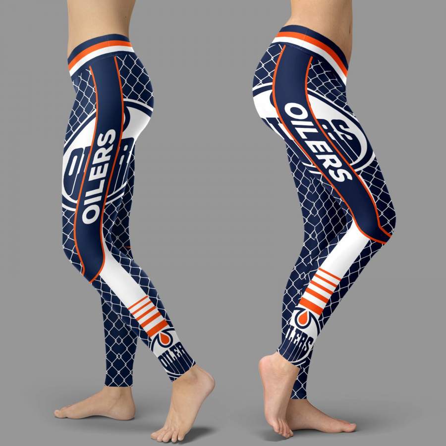 Single Small Line Circle Stylish Fashion Edmonton Oilers Leggings