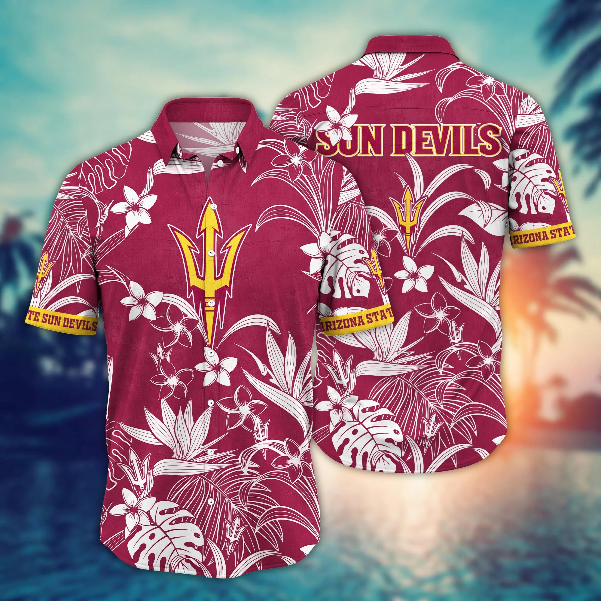 Arizona State Sun Devils NCAA Hawaiian Shirt Bikinistime The Green Pitch Sport Shirts