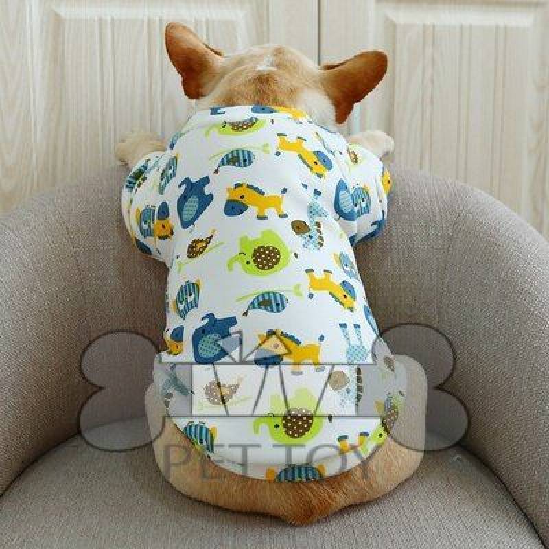 O Neck Frech Bulldog Clothes Autumn Winter Dog Shirt Jacket For Small Animal Pet Pink Blue Indoor Pajamas Puppy Wear Accessories