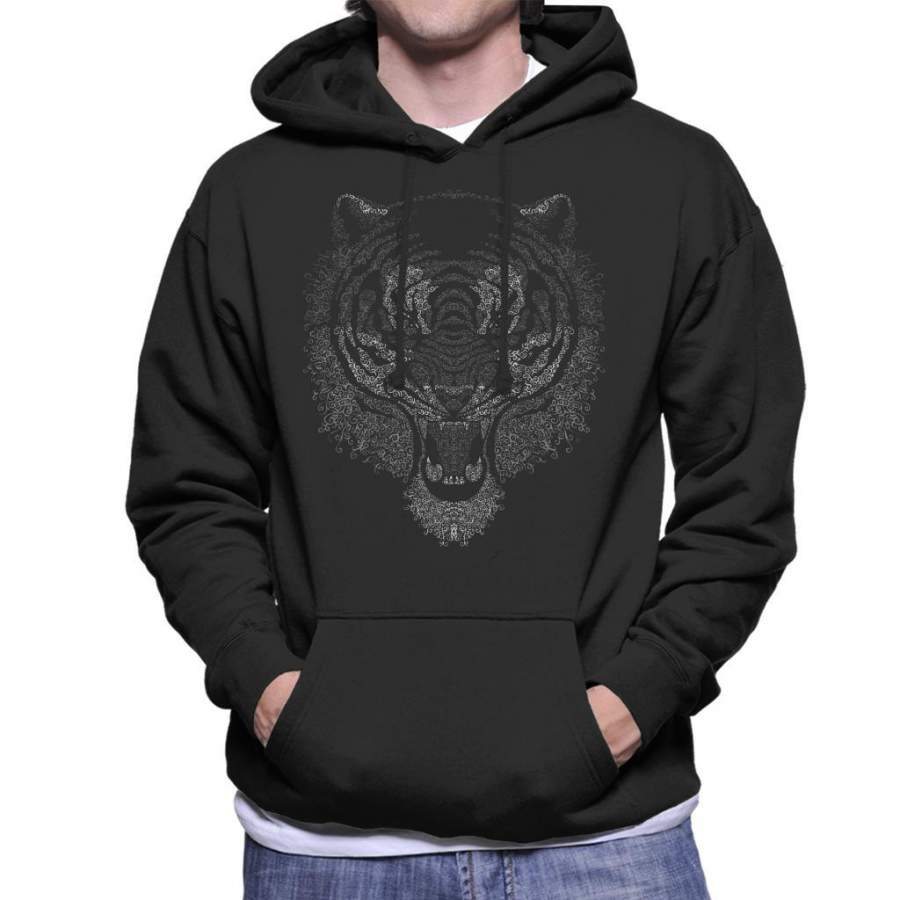 Abstract Animal Tiger Face Men’s Hooded Sweatshirt