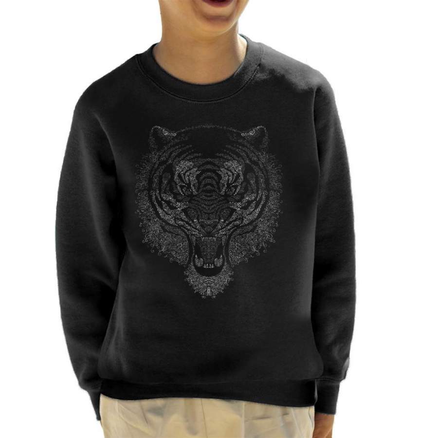 Abstract Animal Tiger Face Kid’s Sweatshirt