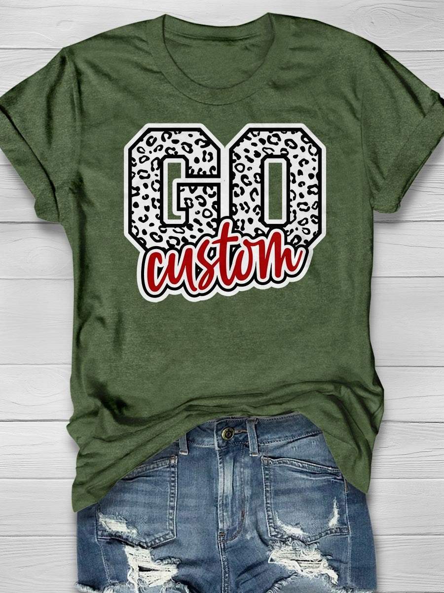 Go Custom Leopard  Print Short Sleeve T-Shirt