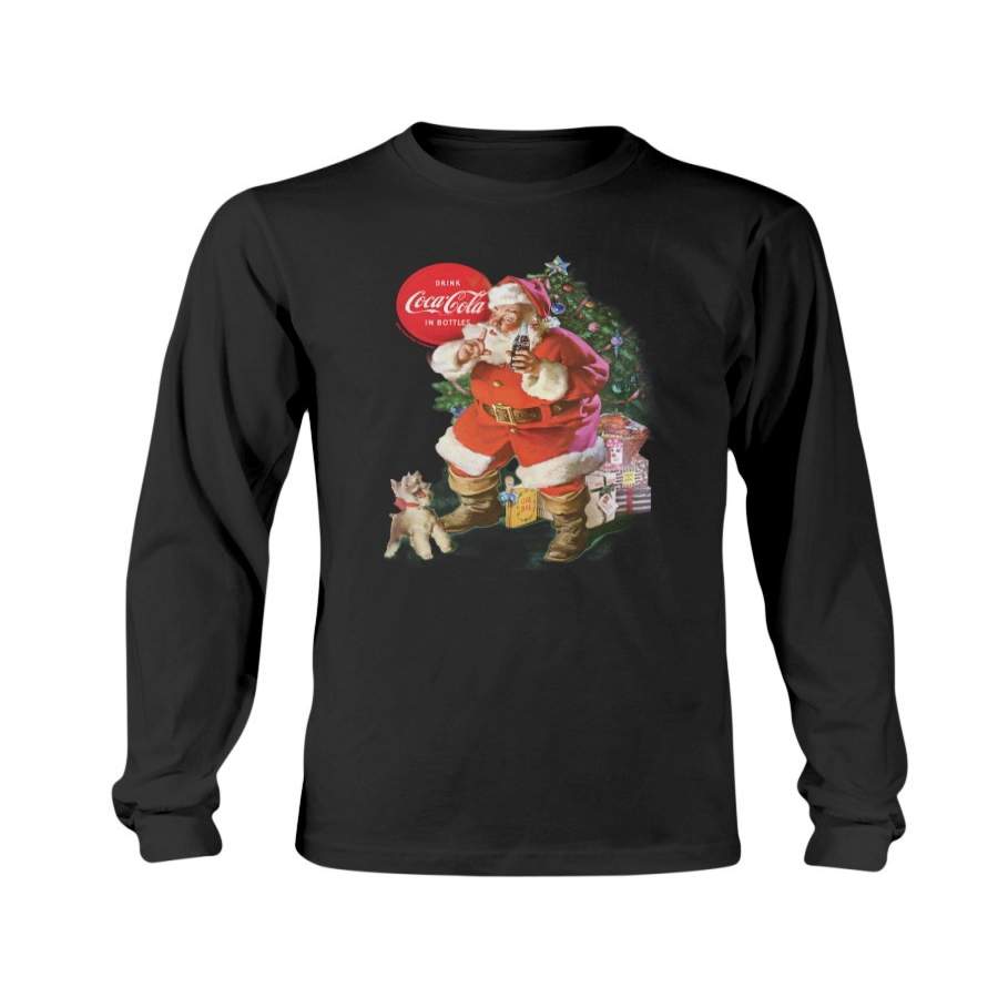 Coca-Cola Christmas Santa Claus Puppy Sweatshirt & Hoodie