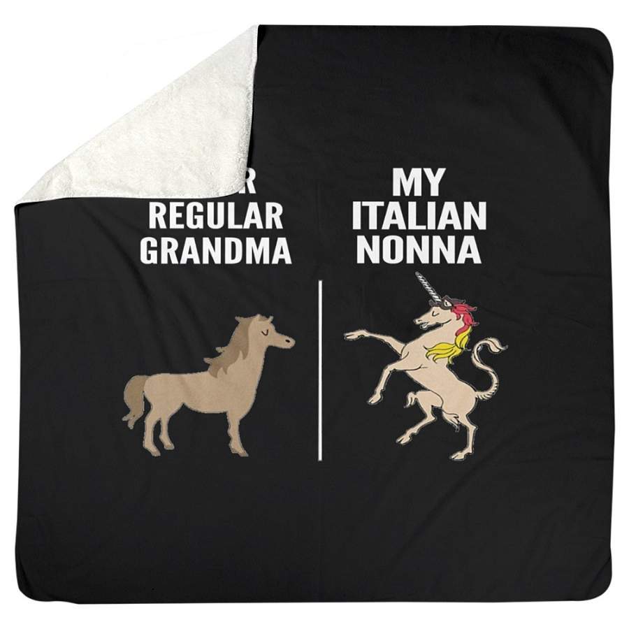 Vintage Funny Your Regular Grandma My Italian  Nonna Gift For Family Sherpa Blanket