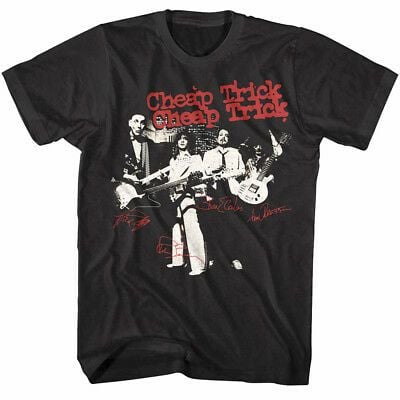 Cheap Trick Rock Band Signature Autographs S T Shirt Vintage Album Tour Merch 7727