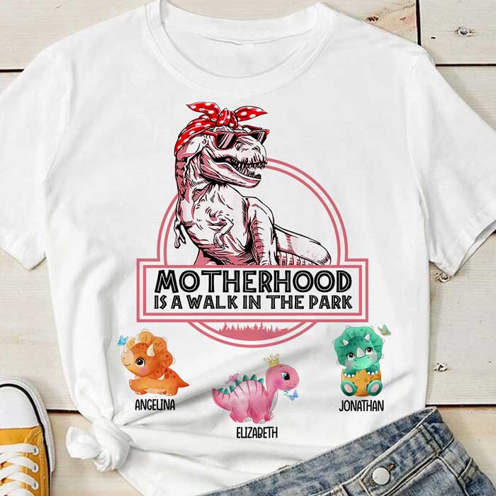 Motherhood Is A Walk In The Park – Personalized Unisex T-Shirt