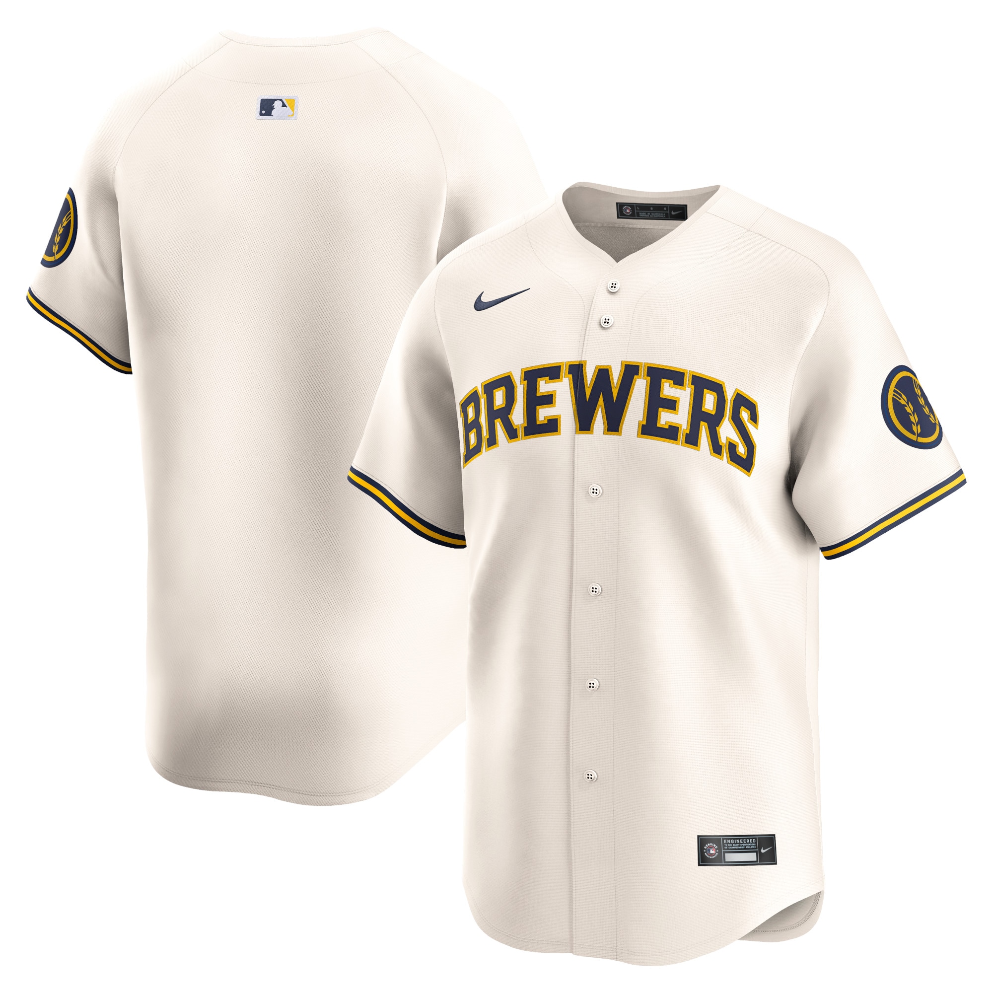 Milwaukee Brewers Home Limited Jersey – Cream