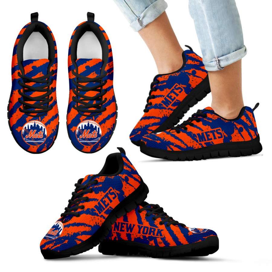 Stripes Pattern Print New York Mets Sneakers