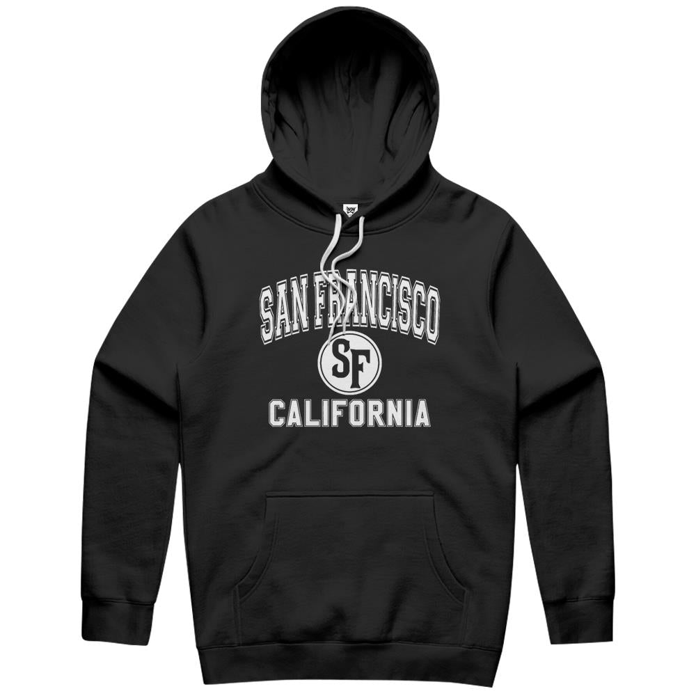 San Francisco Sf Varsity Style Pink With White Print Hoodie