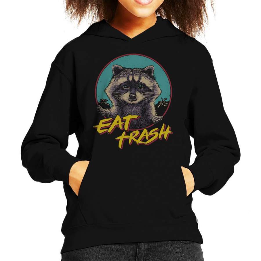 Eat Trash Panda Raccoon Kid’s Hooded Sweatshirt