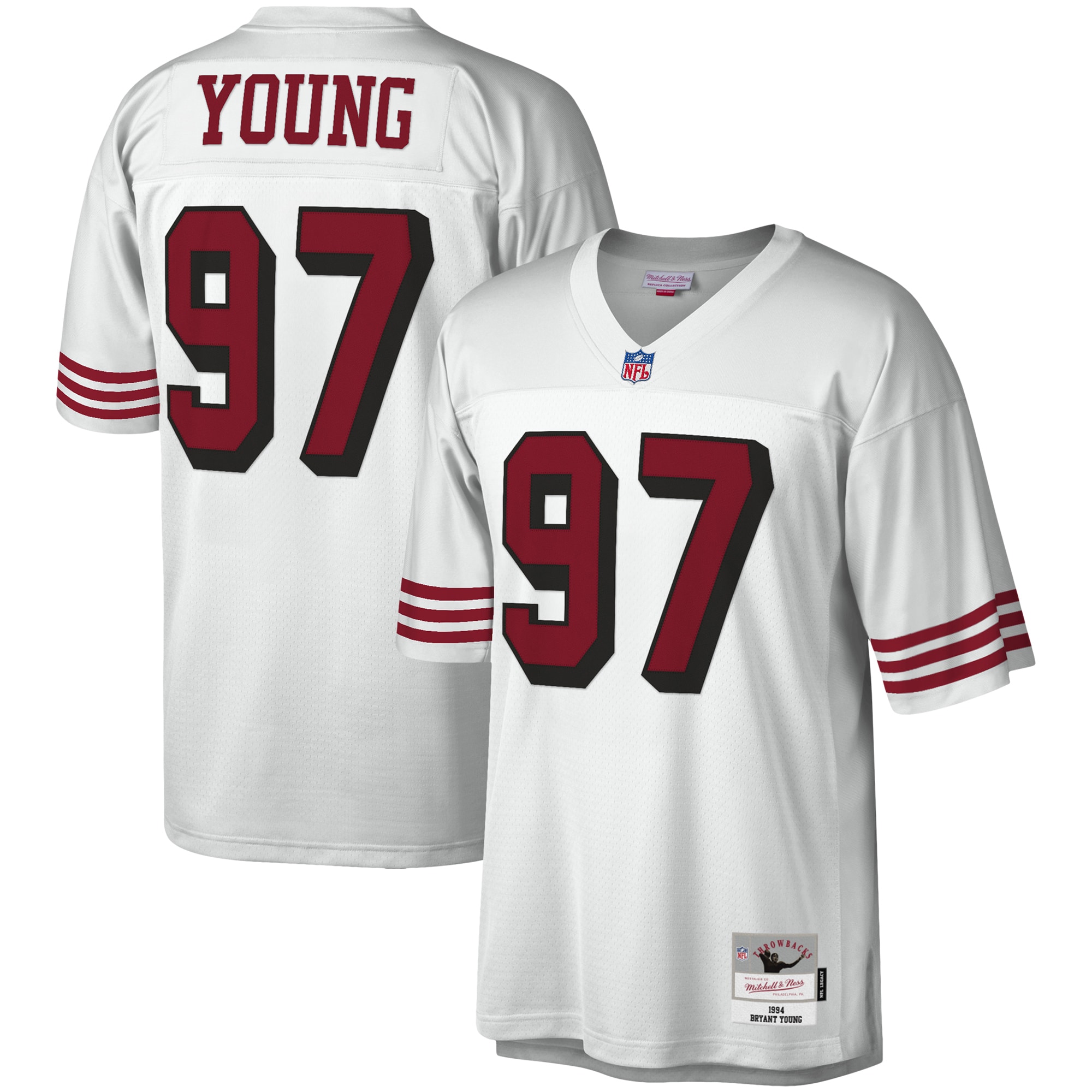 Bryant Young San Francisco 49ers Mitchell & Ness Legacy Replica Jersey – White