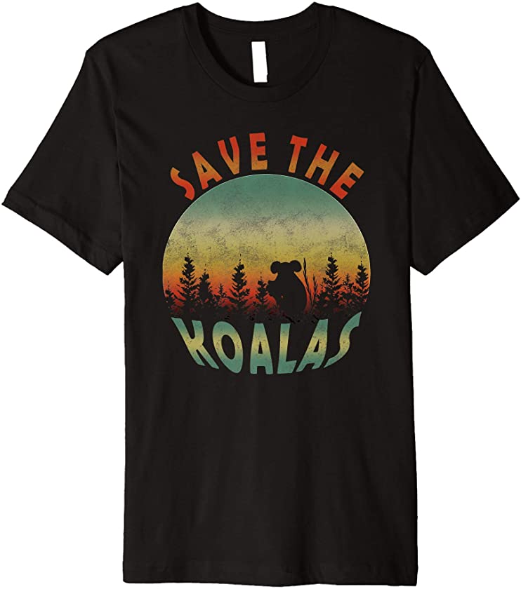 Save the Koala Vintage Retro Animal Lovers Gift Premium T-Shirt