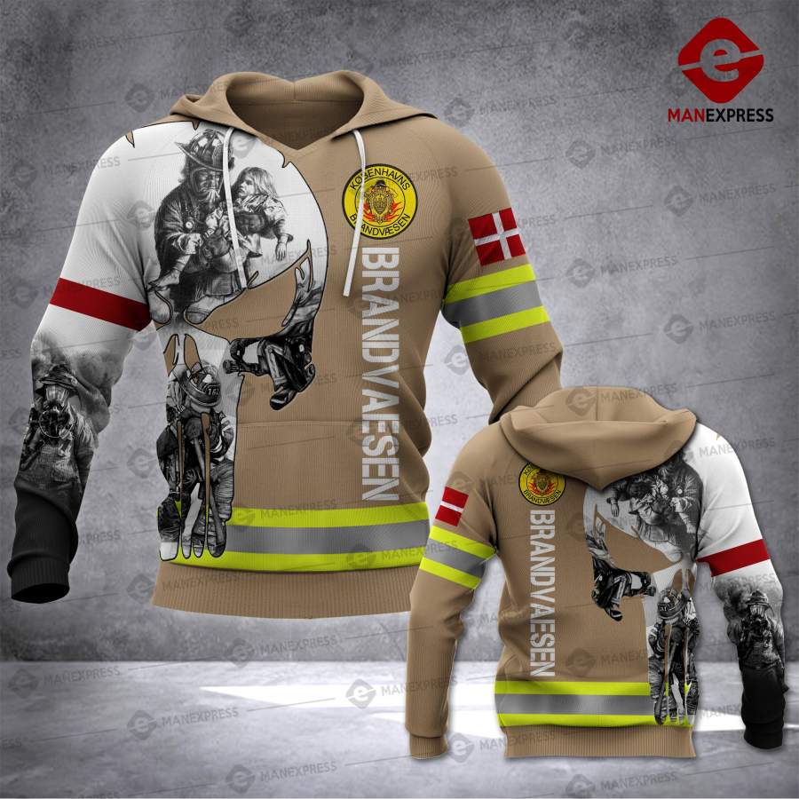 DANISH Firefighter 3D printed hoodie DENMARK MNSD