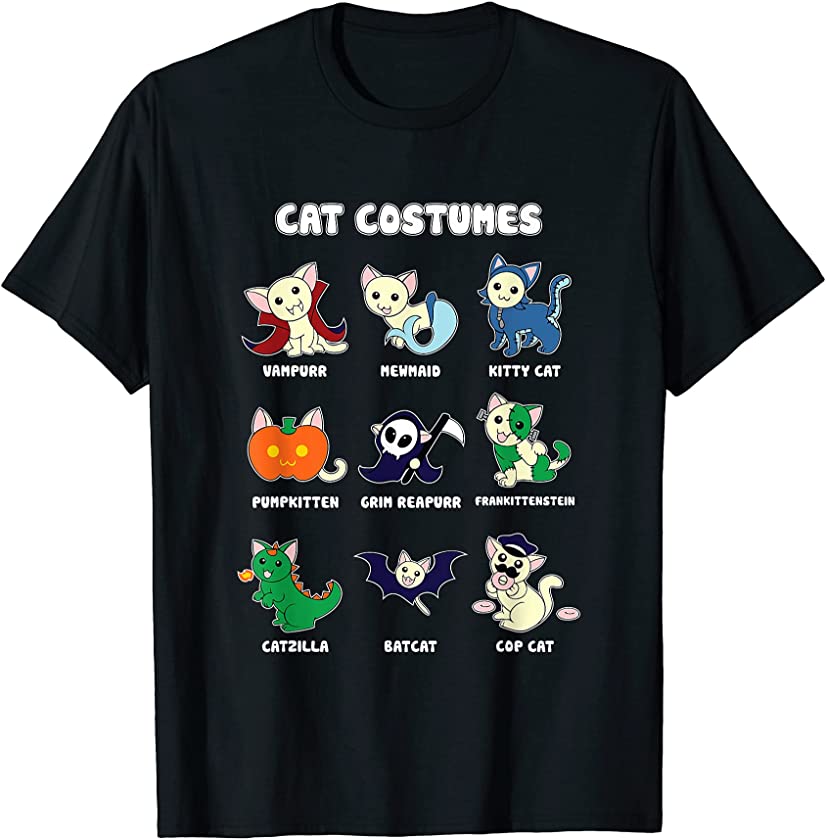 Cat Halloween Costumes T-Shirt Funny Kitten Cat Lover Shirt T-Shirt