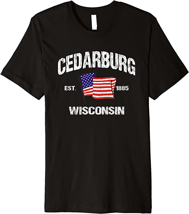 Cedarburg Wisconsin WI USA Stars & Stripes Vintage Style Premium T-Shirt