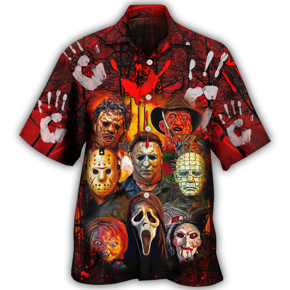 Halloween Horror Movie Characters Blood Scary Hawaii Shirt Ha59665