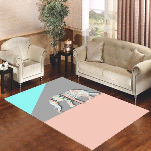 Aztec Elephant Triangle Living Room Carpet Rugs