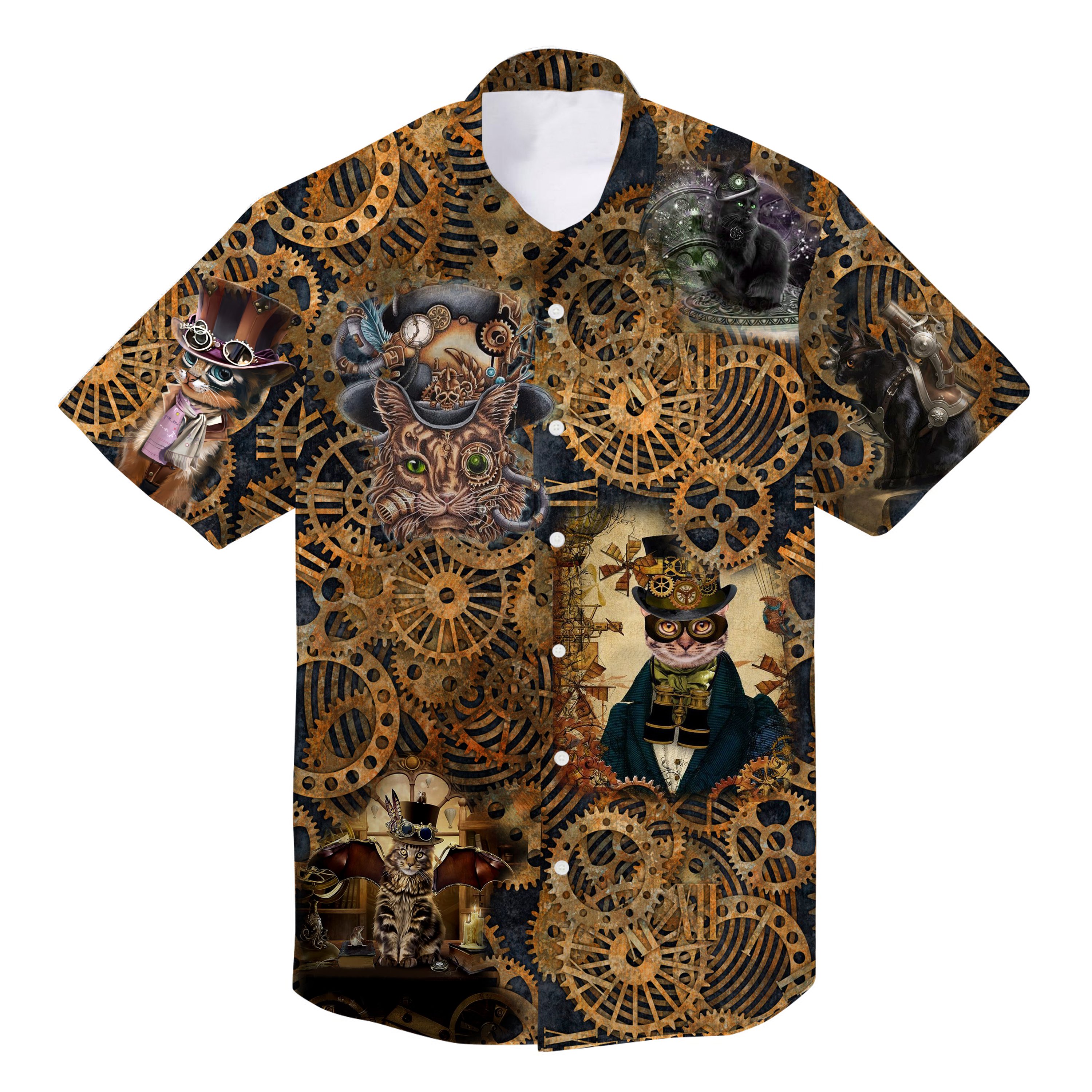 Steampunk Cat Unisex Hawaii Shirt Ha106502