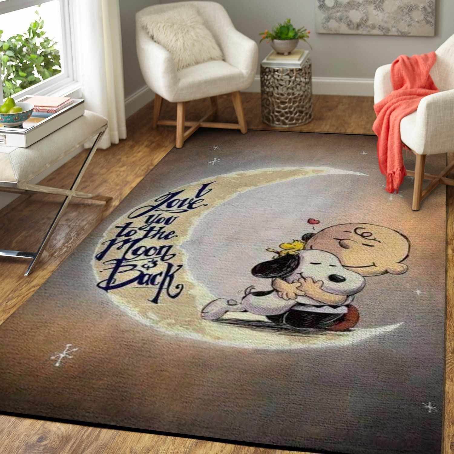 Snoopy I Love You To The Moon And Back Area  Sku 889 Rug