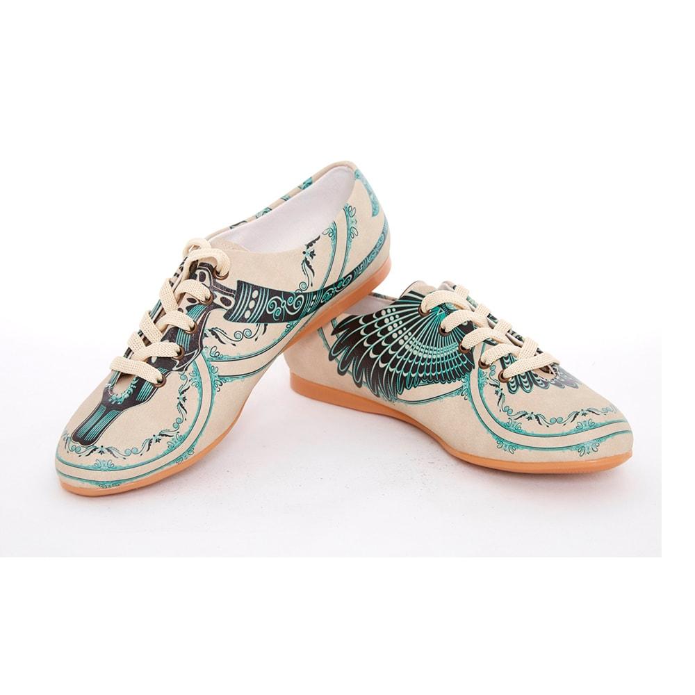 Blue Pattern Ballerinas Shoes Slv069